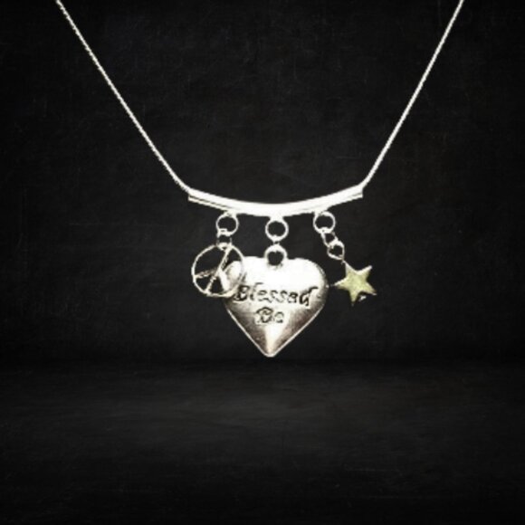 Blessed Be Greetings Charm Necklace - Picture 1 of 4